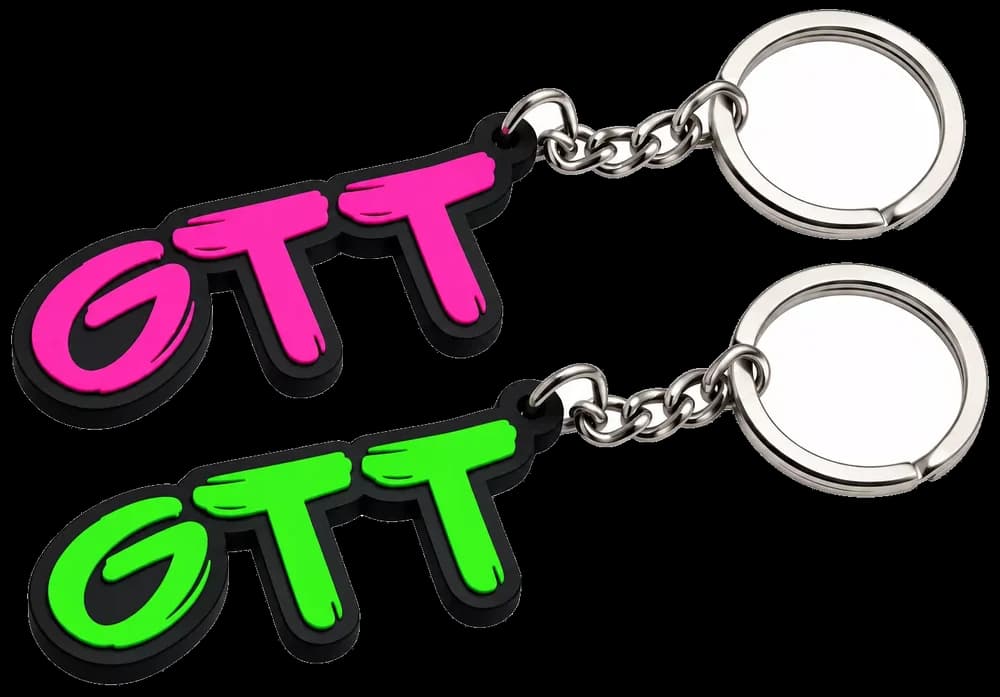 Custom 3D molded soft rubber PVC keychain with split ring