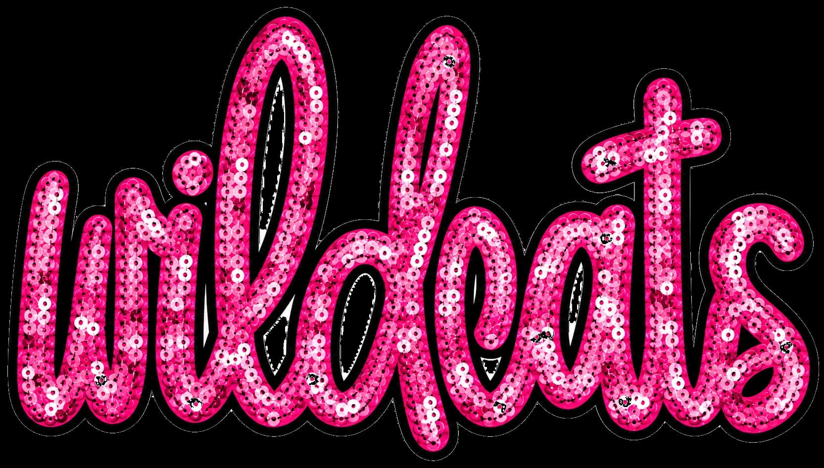 Wildcats sparkling hot pink varsity sequin script emblem