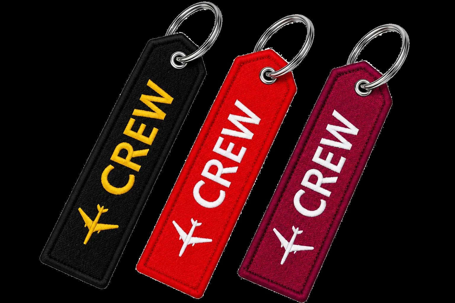 Aviation crew double-sided embroidered flight tag keychains