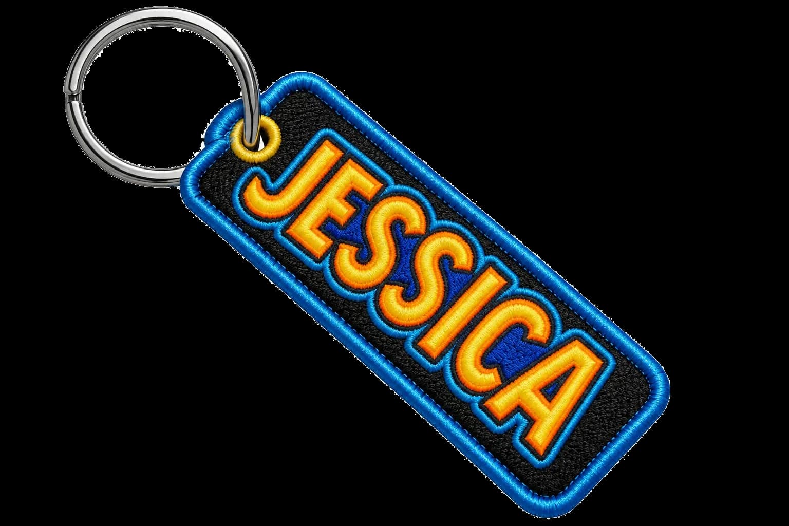 Jessica Electric Blue & Yellow Embroidered Fob